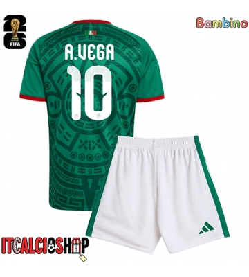 Messico Alexis Vega #10 Prima Maglia Bambino Mondiali 2026 Manica Corta (+ Pantaloni corti)